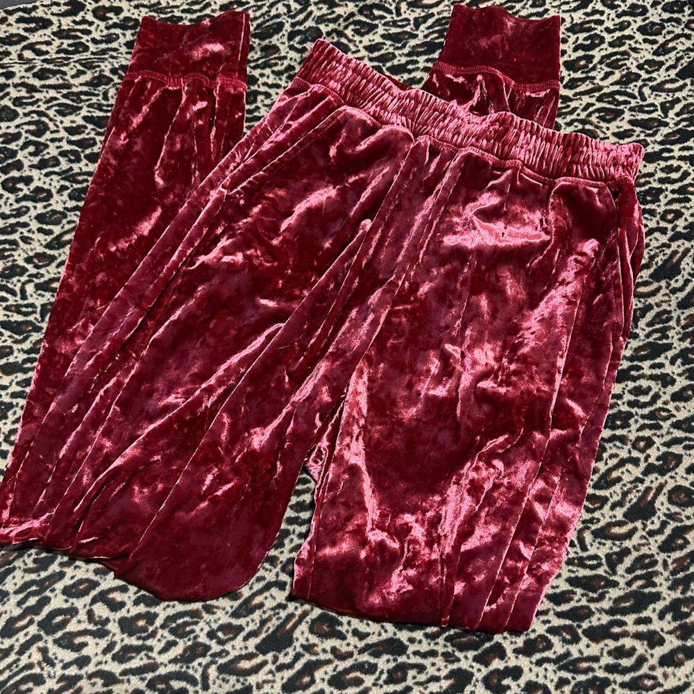 LuLaRoe Burgundy Velvet Pants